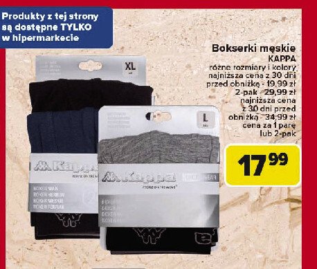 Bokserki męskie Kappa promocja w Carrefour Market