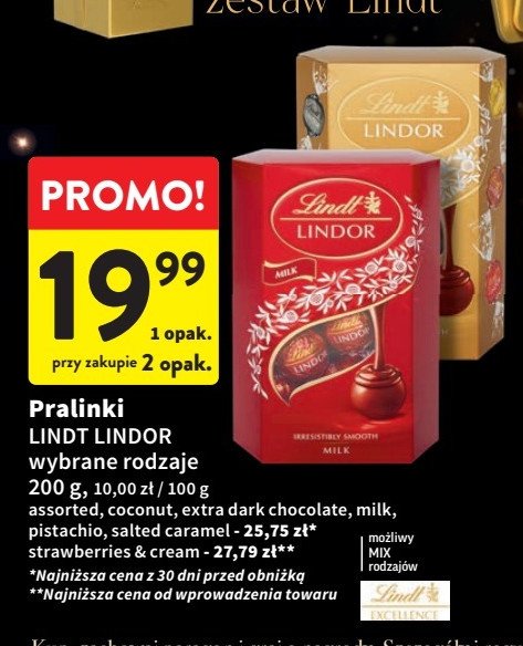 Bombonierka strawberries & cream Lindt lindor promocja