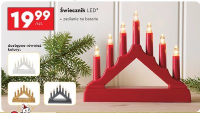 Świecznik LED na baterie, różne kolory promocja w Biedronka