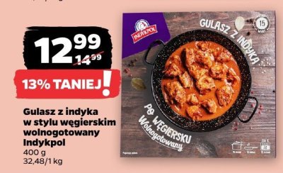 Gulasz z indyka w stylu węgierskim wolnogotowany Indykpol promocja w Netto