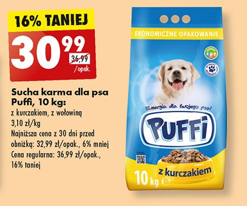 Sucha karma dla psa z wołowiną Puffi promocja