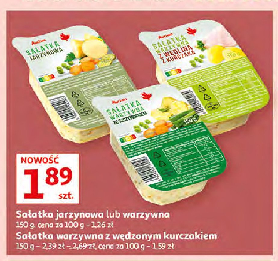 Sałatka warzywna ze szczypiorkiem Auchan różnorodne (logo czerwone) promocje