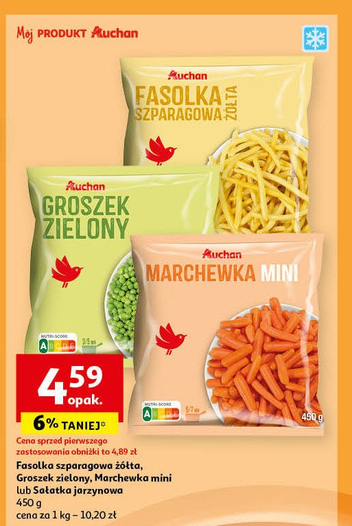 Fasolka szparagowa zółta Auchan różnorodne (logo czerwone) promocja