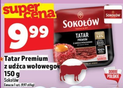 Tatar Premium z udźca wołowego Sokołów 150 g promocja w TOPAZ