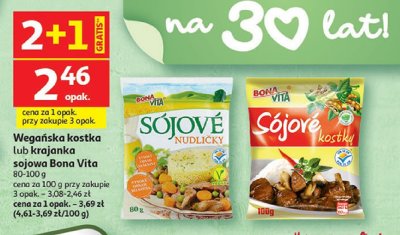 Wegańska kostka lub krążek sojowa Bona Vita 80-100 g promocja w Auchan