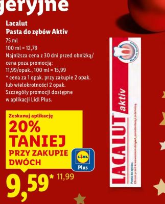 Pasta do zębów Aktiv Lacalut, 75 ml promocja w Lidl