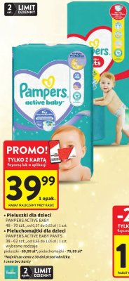 Pieluchomajtki dla dzieci Pampers Active Baby Pants promocja w Intermarche