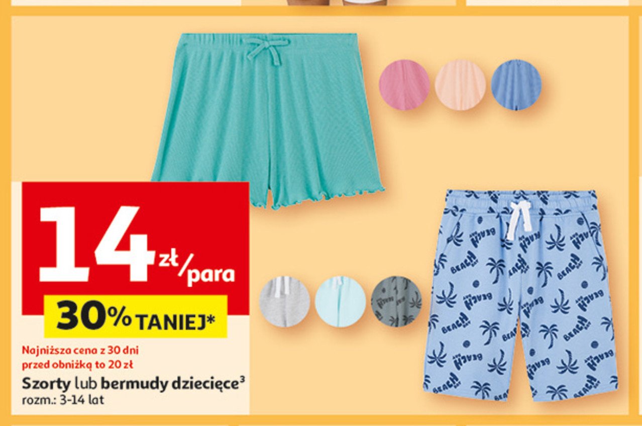 Szorty dziecięce promocja w Auchan