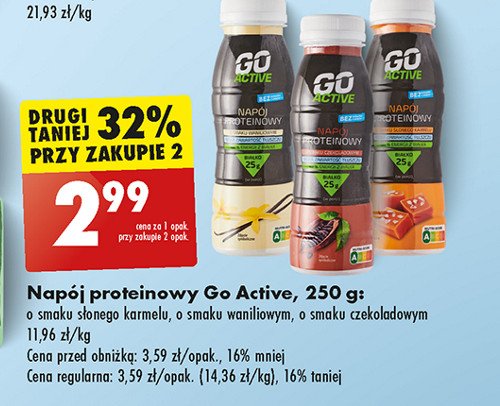 Napój proteinowy waniliowy Go active promocja