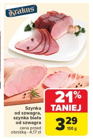 Szynka biała od szwagra Krakus animex promocja w Carrefour