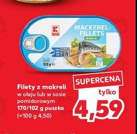 Filety z makreli w oleju K-classic promocja