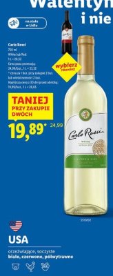 Wino Carlo Rossi białe, półwytrawne 750 ml promocja w Lidl