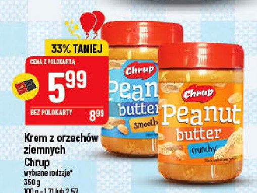Masło orzechowe crunchy Chrup promocja