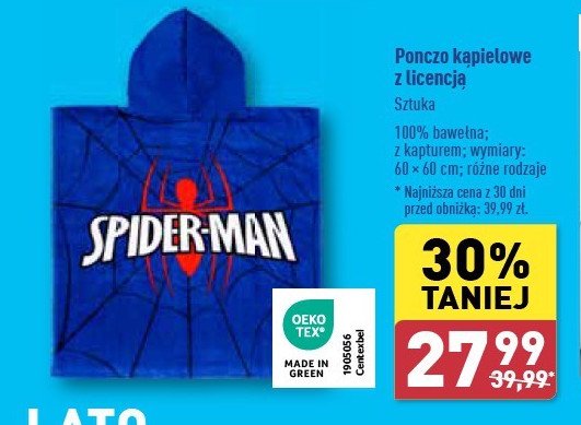 Ponczo z kapturem spider-man promocja