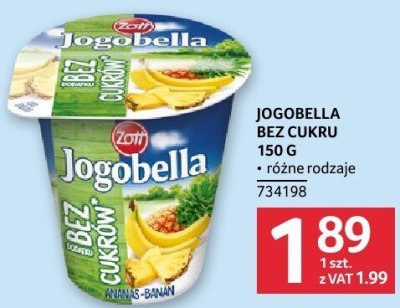 Jogobella bez cukru 150 g promocja w Selgros