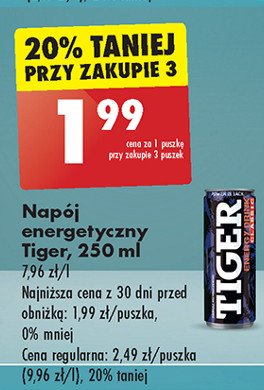 Nap贸j niegazowany TIGER ENERGY TIGER BIODERMIC promocja