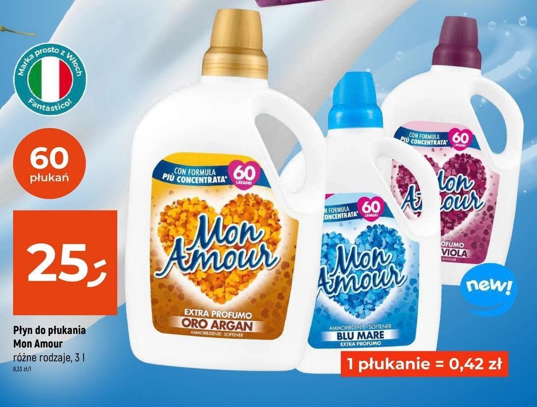 Płyn do płukania tkanin blu mare Mon amour promocja w Dealz