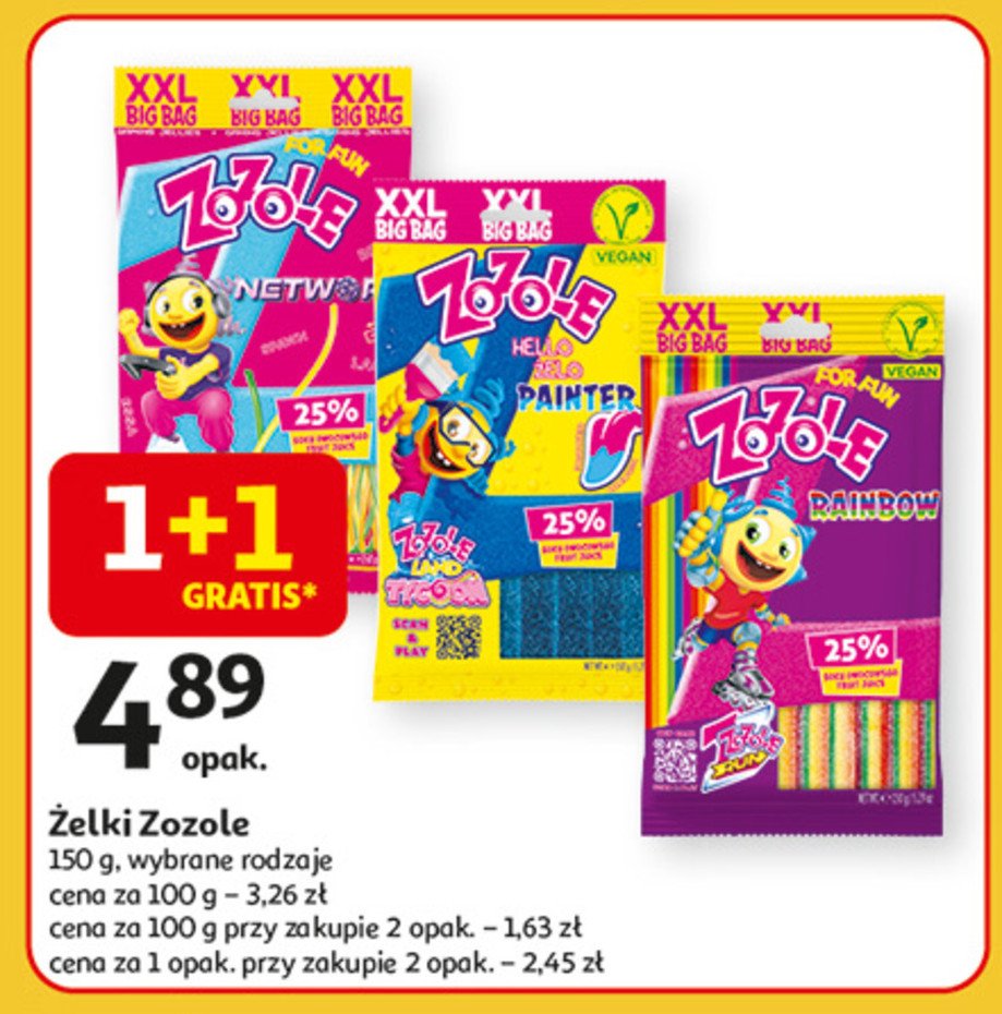 Żelki kwaśne barwiące język o smaku malinowym MIESZKO ZOZOLE PAINTER promocja w Auchan