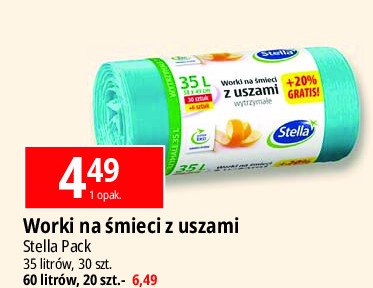 Worki na śmieci z uszami 35 l Stella pack promocja