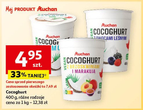 Cocoghurt z owocami leśnymi Auchan różnorodne (logo czerwone) promocja