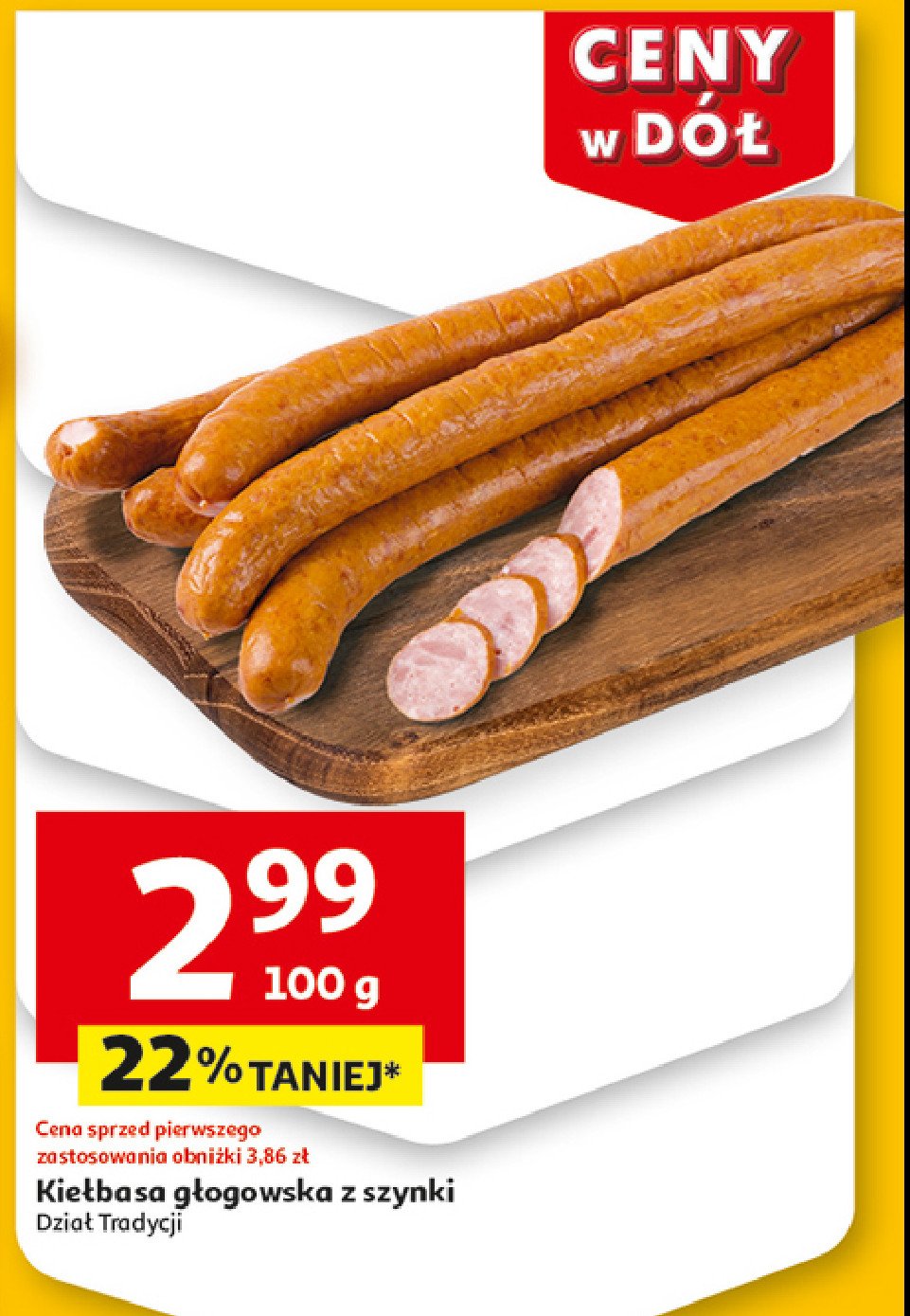 Kiełbasa głogowska z szynki promocja w Auchan