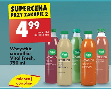 Smoothie jabłko szparagi&limonka Vital fresh promocja