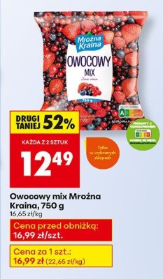 Owocowy mix Mroźna Kraina, 750 g promocja w Biedronka
