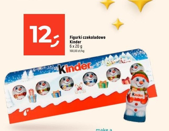 Figurki bałwany Kinder promocja w Dealz