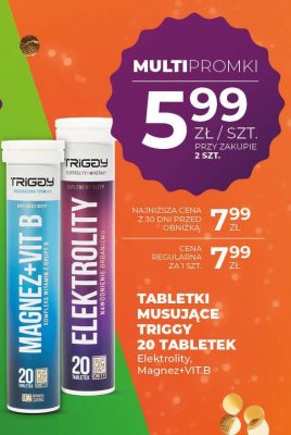 Tabletki musujące Triggy 20 tabletek Elektrolity, Magnez+Vit.B promocja w Duży Ben