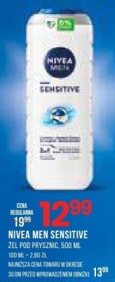 Żel pod prysznic NIVEA Men sensitive promocja w Drogerie Natura