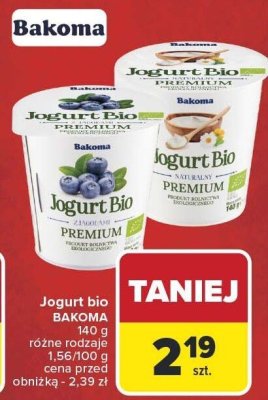 Jogurt bio Bakoma Premium 140 g promocja w Carrefour