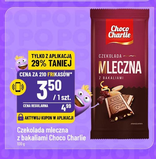 Czekolada mleczna z bakaliami Choco charlie promocja