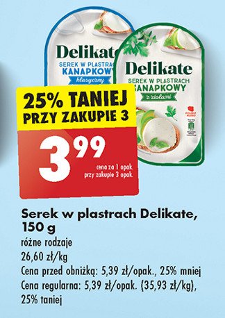 Serek śmietankowy naturalny Delikate promocja