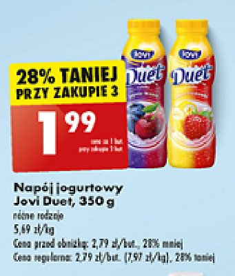 Jogurt banan-truskawka Jovi duet promocja