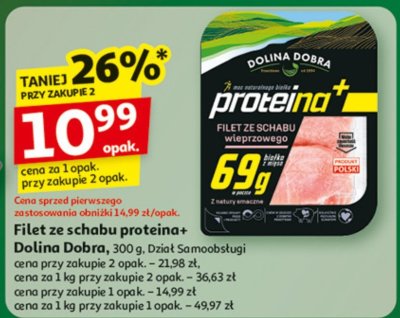 Filet ze schabu proteina+ Dolina Dobra 300 g promocja w Auchan