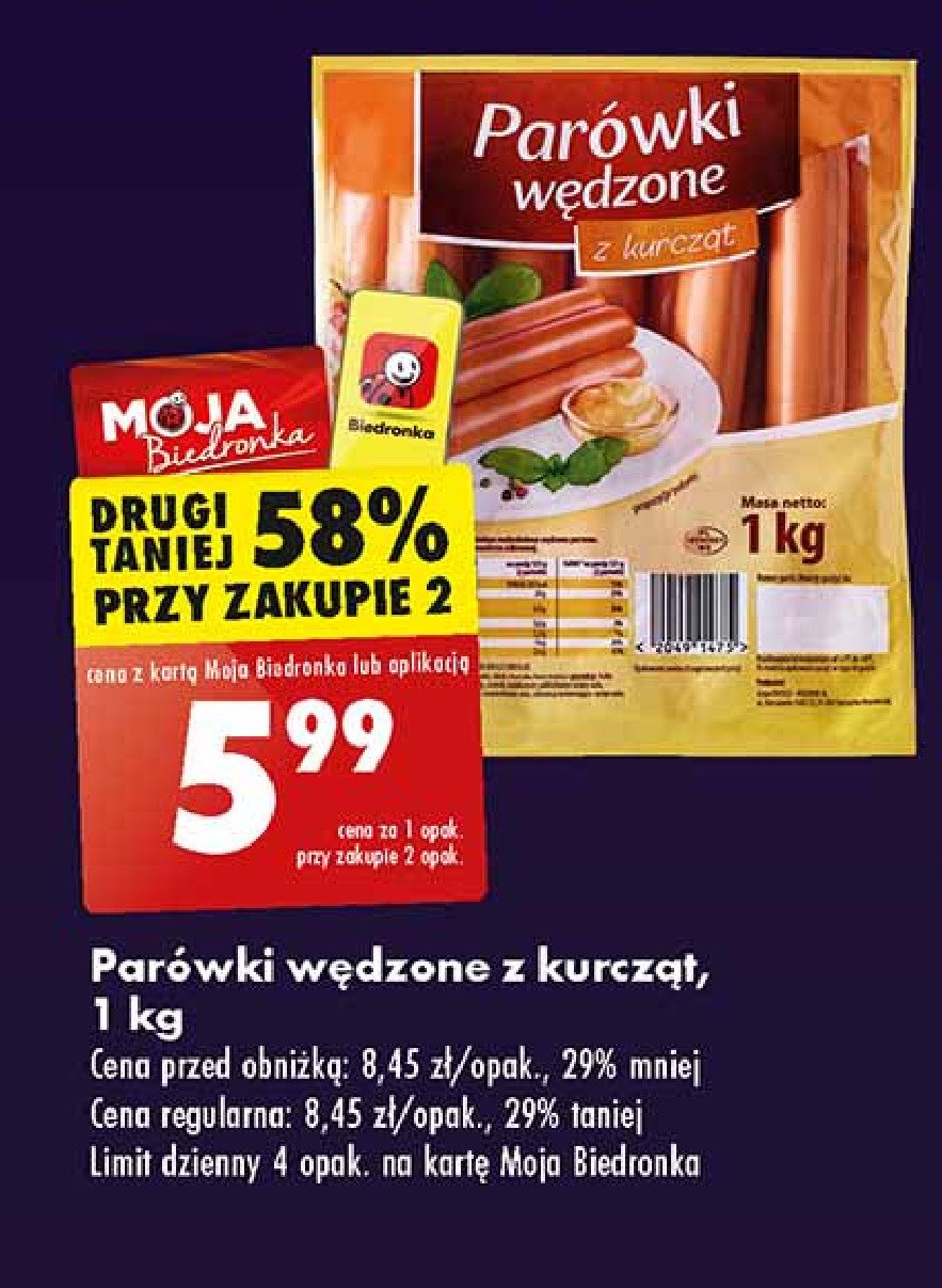 Parówki wędzone z kurcząt promocja