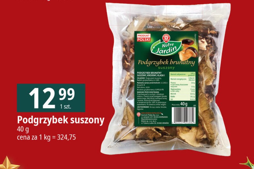 Podgrzybek brunatny suszony Wiodąca marka notre jardin promocja