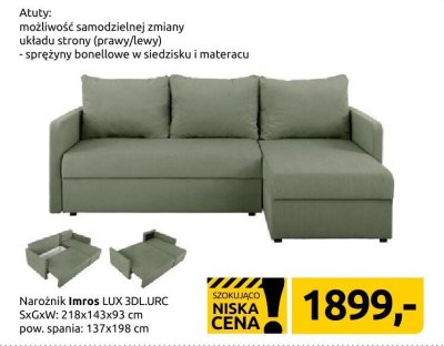 Narożnik Imros LUX 3DL.IIRC promocja w Black Red White