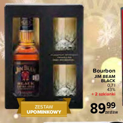 Bourbon + 2 szklanki Jim beam black label promocja