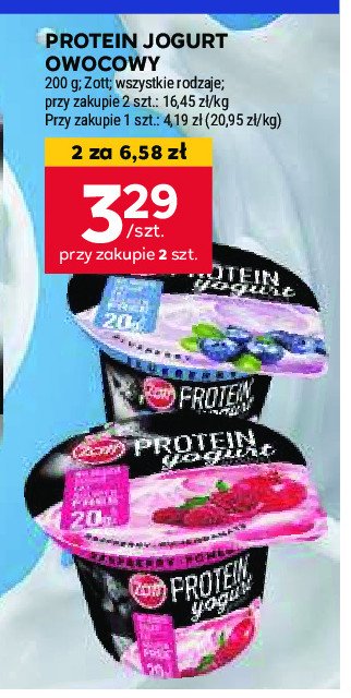 Jogurt malina i granat Zott protein promocja