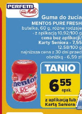 Guma do żucia strawberry Mentos pure fresh promocja