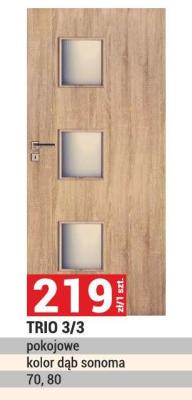 Drzwi TRIO 3/3 pokojowe kolor dąb sonoma 70, 80 promocja w Merkury Market