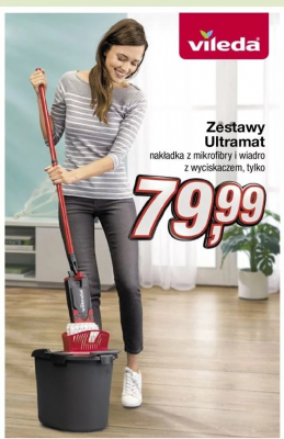 Zestaw ultramat nak艂adka z mikrofibry + wiadro z wyciskaczem Vileda promocja