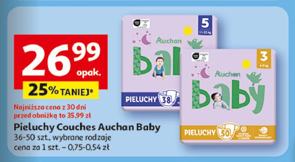 Pieluchy 3 Auchan baby promocja w Auchan
