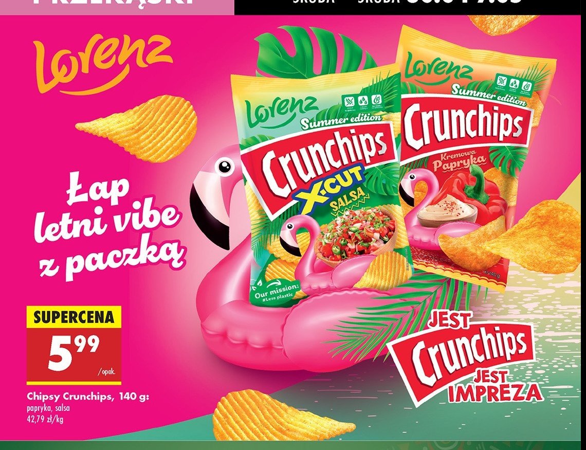 Chipsy salsa Crunchips x-cut promocja w Biedronka