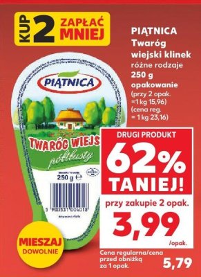 Twaróg wiejski klinek różne rodzaje promocja w Kaufland