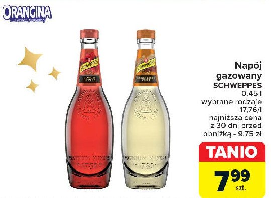 Tonic ginger beer & chilli Schweppes premium mixer promocja w Carrefour