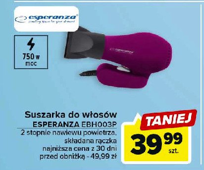 Suszarka do w艂os贸w ebh003 Esperanza promocja