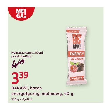 Baton energy raspberry Be raw! promocja