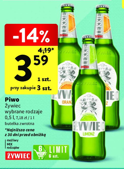 Piwo Żywiec jasny lekki oranż promocja